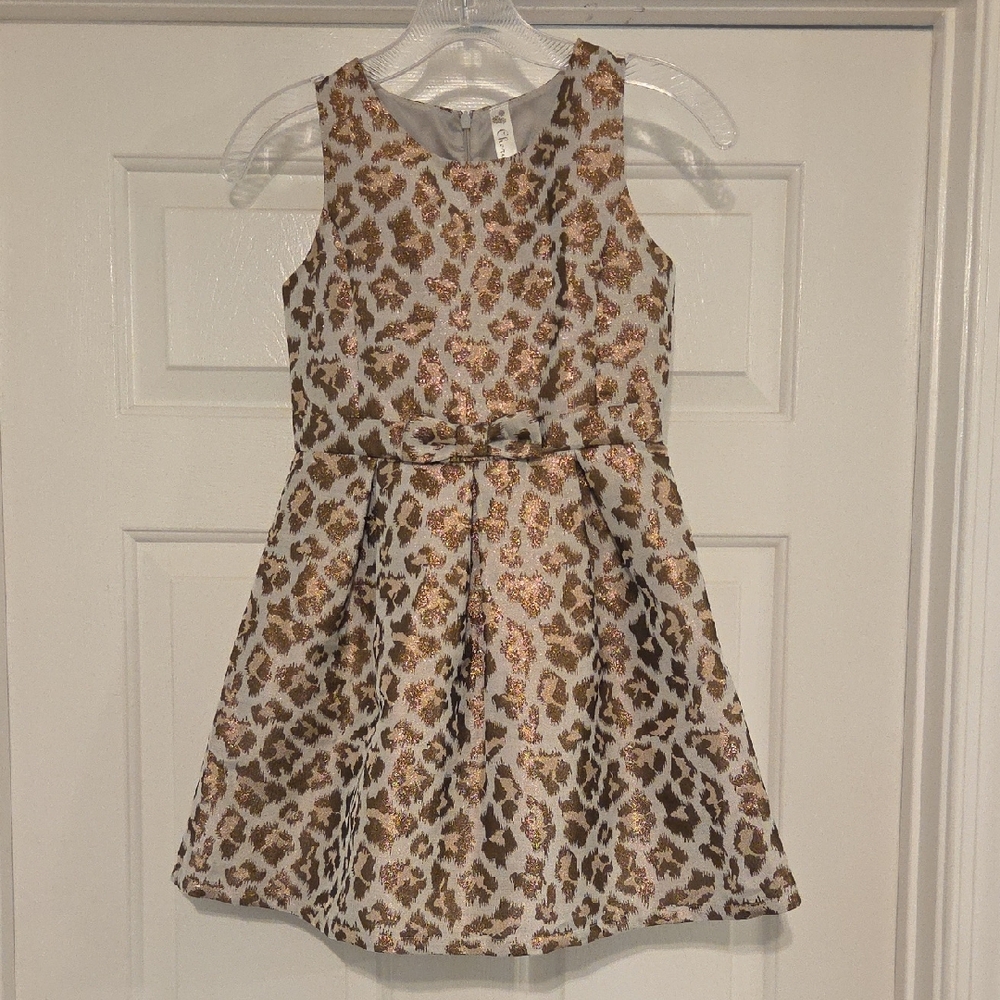 Cherokee Leopard Print Kids Dress - Brown and Cream 7/8